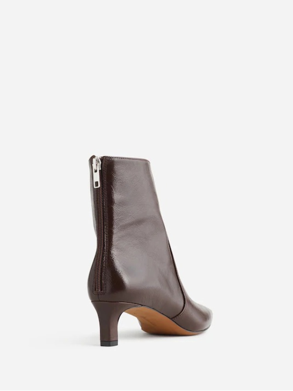 Madewell The Dimes Kitten Heel Turkish Coffee Crinkle Leather Boots - Picture 3 of 12